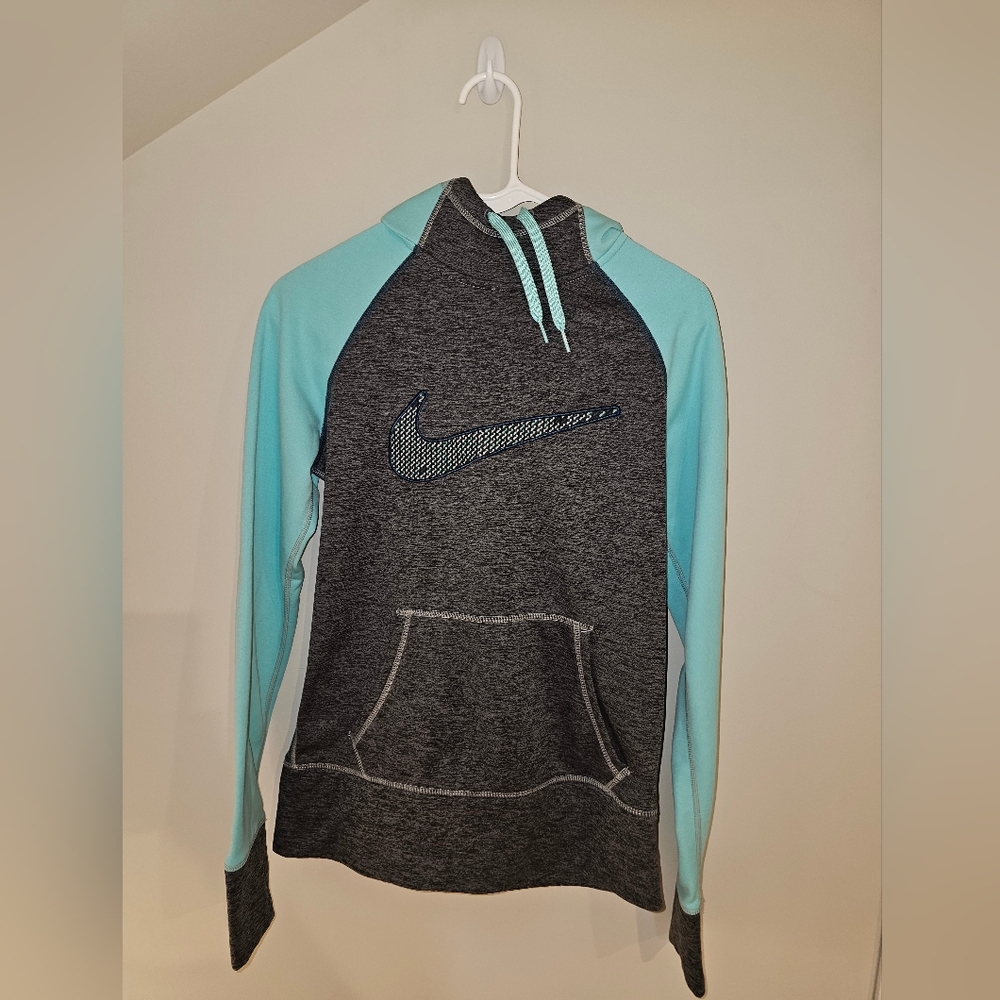 Nike Gray and Blue Hoodie